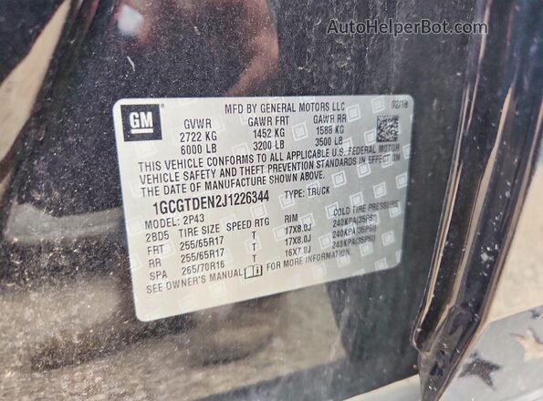 1GCGTDEN2J1226344 2018 CHEVROLET COLORADO Black Вид підкапотного простору