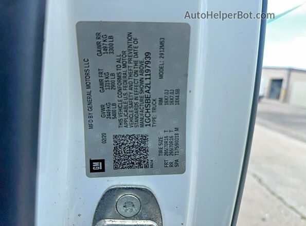 1GCHSBEA2L1197939 2020 CHEVROLET COLORADO White Widok komory silnika