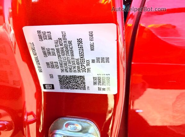 1GCPTEEK6S1167585 2025 CHEVROLET COLORADO Красный Вид подкапотного пространства
