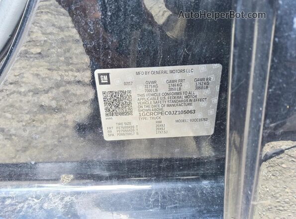 1GCRCPEC0JZ105063 2018 CHEVROLET SILVERADO Черный Вид подкапотного пространства