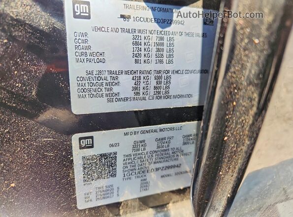 1GCUDEED3PZ299942 2023 CHEVROLET 1500 Black Вид підкапотного простору