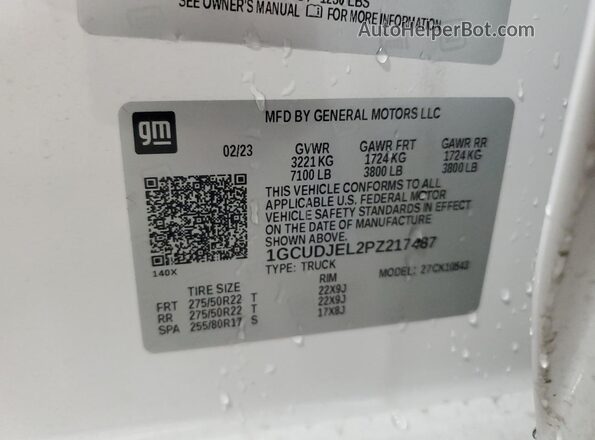 1GCUDJEL2PZ217487 2023 CHEVROLET SILVERADO White ძრავის განყოფილების ხედი