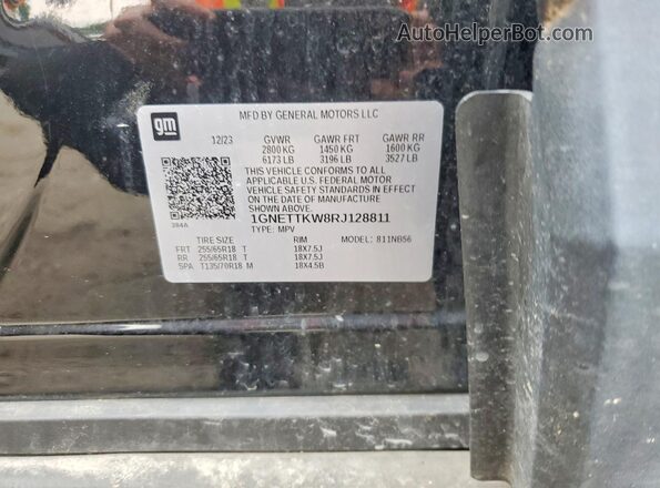 1GNETTKW8RJ128811 2024 CHEVROLET TRAVERSE Black VIN კოდის სტიკერის ხედი