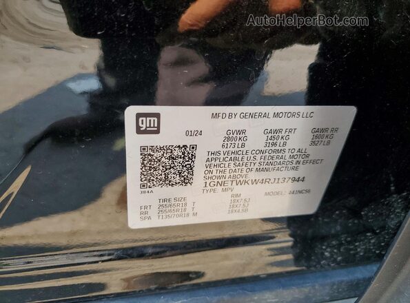 1GNETWKW4RJ137944 2024 CHEVROLET TRAVERSE Black Vista interior de 360 grados