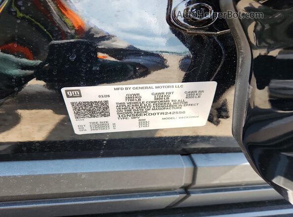 1GNS6EKD0TR242556 2026 CHEVROLET SUBURBAN Black Widok wnętrza 360 stopni