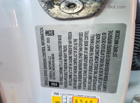 1GT49REY4MF230198 2021 GMC SIERRA White Вид підкапотного простору