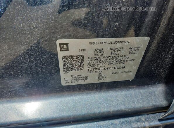 1GTP9EED8KZ129048 2019 GMC SIERRA Gray Engine compartment view