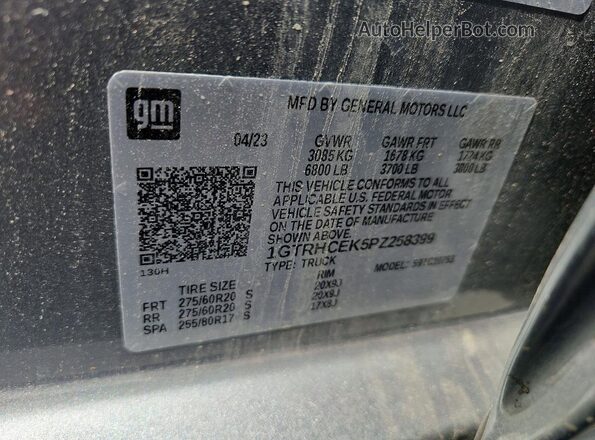 1GTRHCEK5PZ258399 2023 GMC SIERRA Gray Vista del compartimento del motor