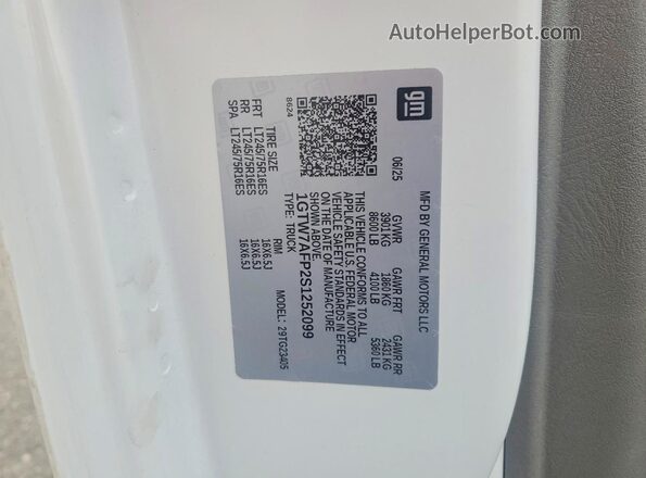 1GTW7AFP2S1252099 2025 GMC SAVANA White Widok wnętrza 360 stopni