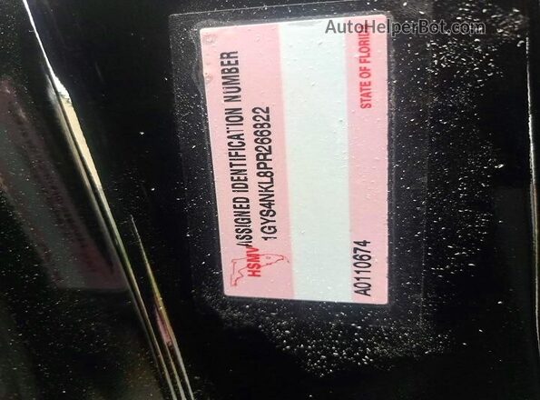 1GYS4NKL8PR266822 2023 CADILLAC ESCALADE Black VIN კოდის სტიკერის ხედი