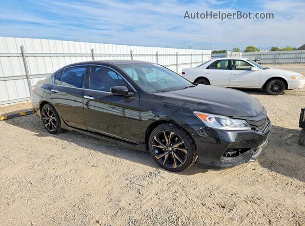 1HGCR2F11HA007206 2017 HONDA ACCORD Black წინა მარჯვენა