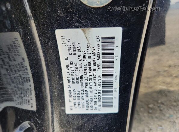 1HGCR2F11HA007206 2017 HONDA ACCORD Black ძრავის განყოფილების ხედი