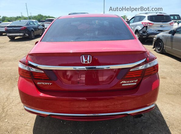 1HGCR2F12HA268098 2017 HONDA ACCORD Red Widok z tyłu
