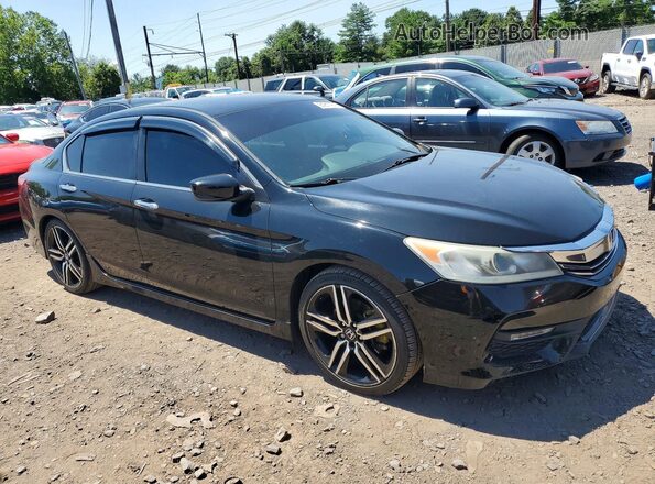 1HGCR2F14HA049112 2017 HONDA ACCORD Черный Передняя правая четверть