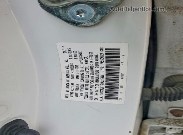 1HGCR2F15HA295988 2017 HONDA ACCORD White ძრავის განყოფილების ხედი