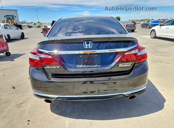 1HGCR2F16HA296549 2017 HONDA ACCORD Black Rear view