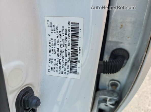 1HGCR2F33GA043513 2016 HONDA ACCORD White Widok komory silnika