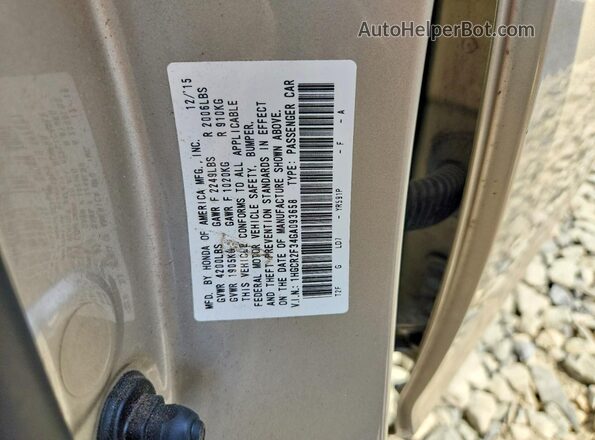 1HGCR2F34GA093658 2016 HONDA ACCORD Tan Вид підкапотного простору