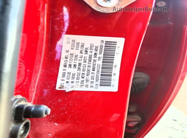 1HGCR2F50HA152207 2017 HONDA ACCORD Red ძრავის განყოფილების ხედი