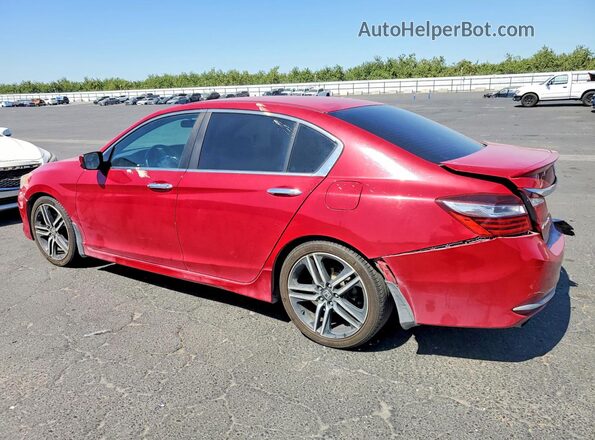 1HGCR2F53HA053414 2017 HONDA ACCORD Red Задня ліва чверть