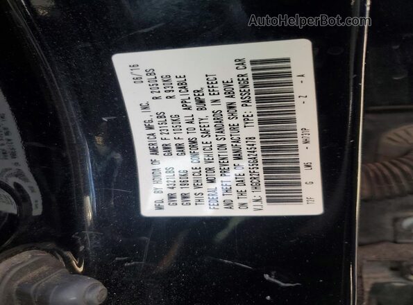 1HGCR2F55GA245478 2016 HONDA ACCORD Black Widok komory silnika