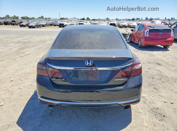 1HGCR2F57GA173084 2016 HONDA ACCORD Black Widok z tyłu