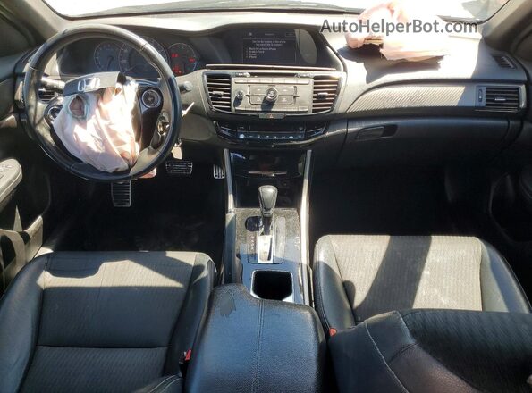1HGCR2F57GA173084 2016 HONDA ACCORD Black Widok deski rozdzielczej