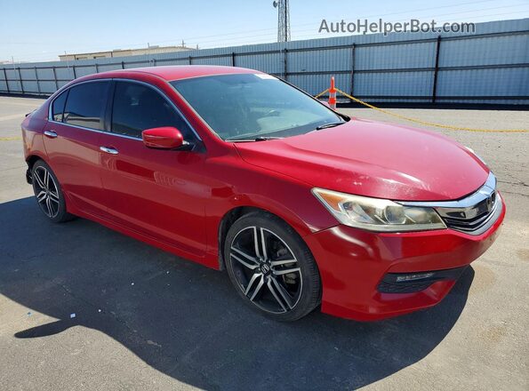 1HGCR2F5XHA048825 2017 HONDA ACCORD Красный Передняя правая четверть