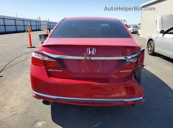1HGCR2F5XHA048825 2017 HONDA ACCORD Красный Вид сзади