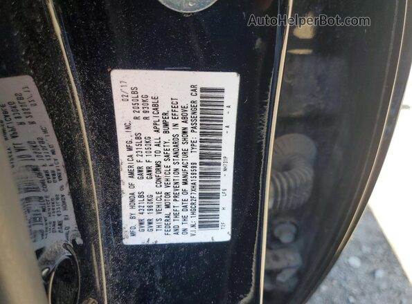 1HGCR2F7XHA159599 2017 HONDA ACCORD Черный Вид подкапотного пространства