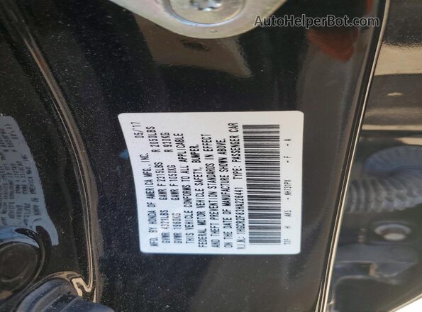 1HGCR2F83HA226441 2017 HONDA ACCORD Black Widok komory silnika