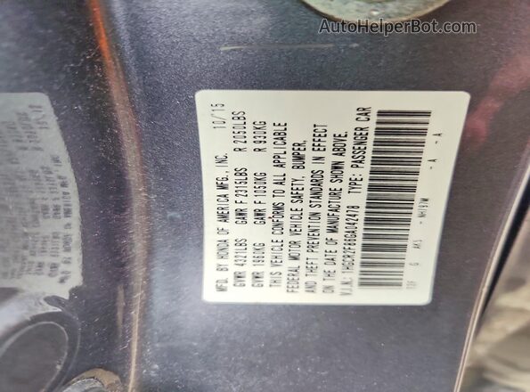 1HGCR2F86GA042478 2016 HONDA ACCORD Gray VIN կոդի պիտակի տեսք