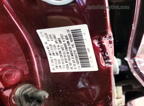 1HGCR2F86GA072760 2016 HONDA ACCORD Purple Widok naklejki z numerem VIN