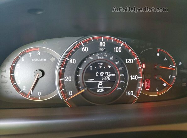 1HGCT1B81GA004576 2016 HONDA ACCORD Black Սարքավորումների վահանակի տեսք