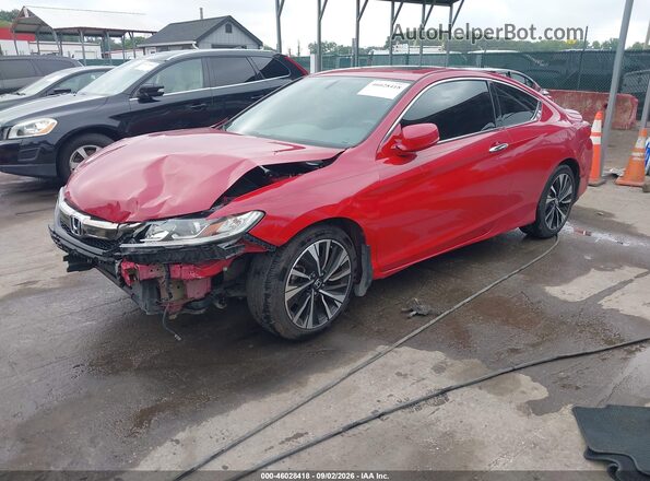 1HGCT1B81GA005713 2016 HONDA ACCORD Red წინა მარცხენა ხედი სამი მეოთხედიდან