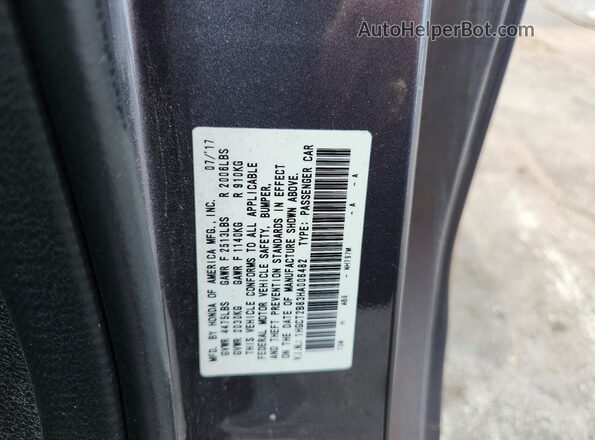 1HGCT2B83HA006482 2017 HONDA ACCORD Gray Widok komory silnika
