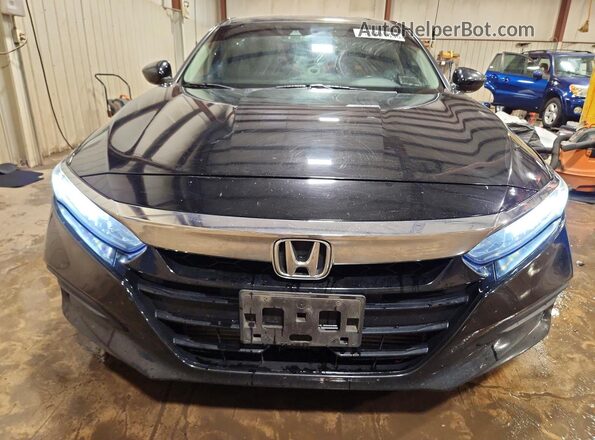 1HGCV1F12JA169762 2018 HONDA ACCORD Black Front view