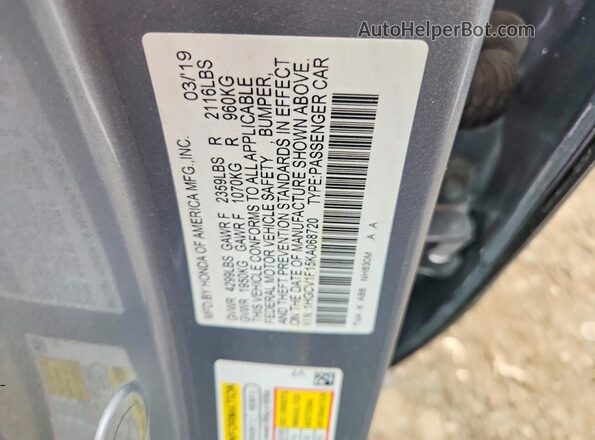 1HGCV1F15KA068720 2019 HONDA ACCORD Silver Widok komory silnika