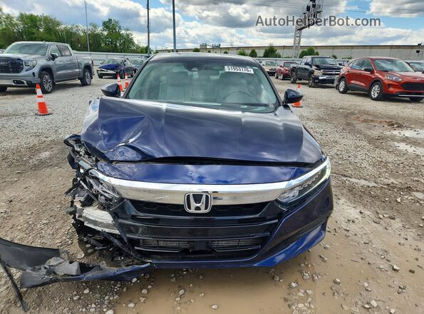1HGCV1F16KA110490 2019 HONDA ACCORD Blue Front view