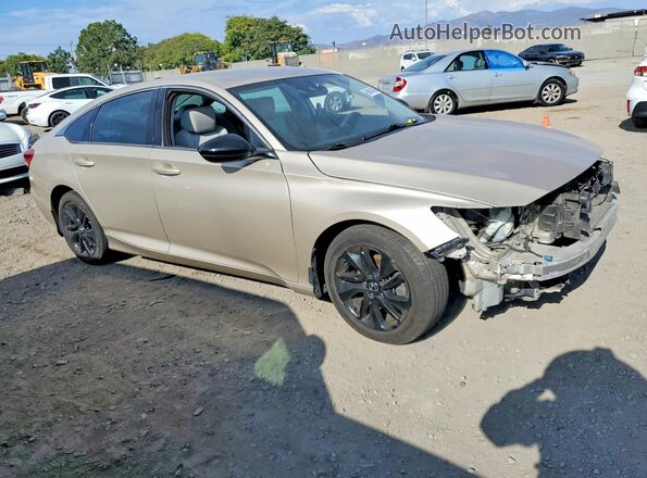1HGCV1F18JA223372 2018 HONDA ACCORD Gold Передня права чверть