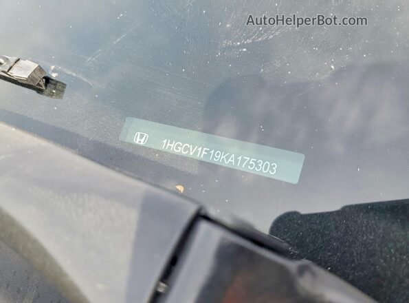 1HGCV1F19KA175303 2019 HONDA ACCORD Черный Вид подкапотного пространства