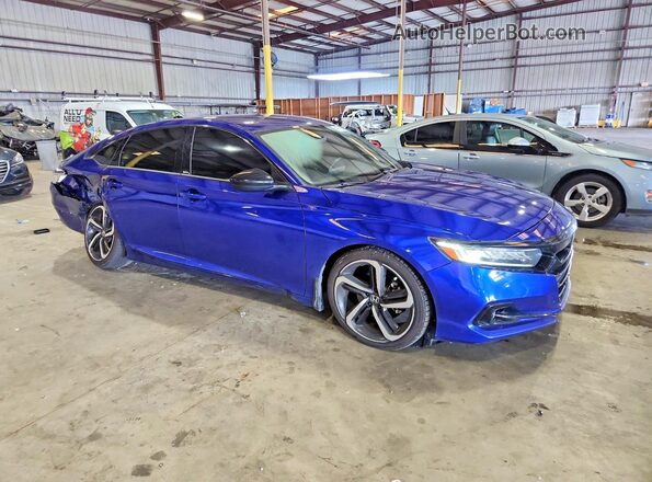 1HGCV1F30NA020290 2022 HONDA ACCORD Синий Передняя правая четверть