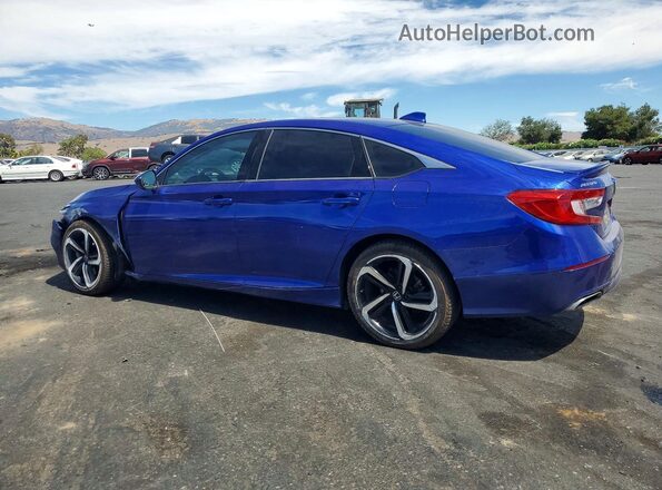1HGCV1F31KA093129 2019 HONDA ACCORD Blue Rear left