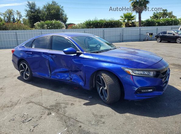 1HGCV1F31KA093129 2019 HONDA ACCORD Blue Front right