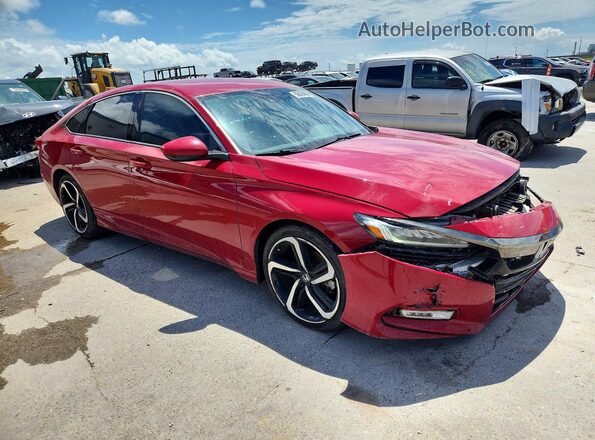 1HGCV1F31KA119812 2019 HONDA ACCORD Red Передня права чверть