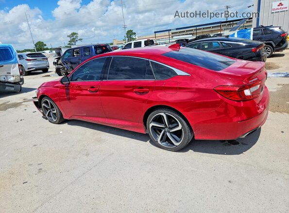 1HGCV1F31KA119812 2019 HONDA ACCORD Red Задня ліва чверть