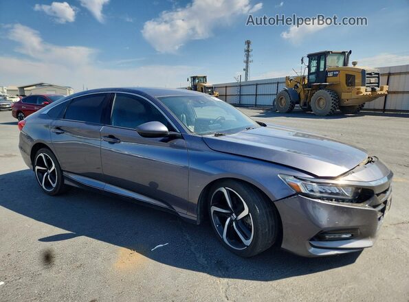 1HGCV1F31KA162840 2019 HONDA ACCORD Gray Delantero derecho
