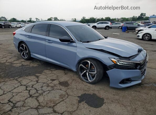 1HGCV1F31NA038720 2022 HONDA ACCORD Blue Delantero derecho