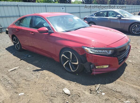 1HGCV1F32KA079594 2019 HONDA ACCORD Красный Передняя правая четверть