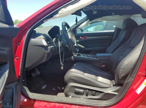 1HGCV1F32KA079594 2019 HONDA ACCORD Красный Вид салона спереди